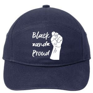 Black And Proud Gift 7-Panel Snapback Hat