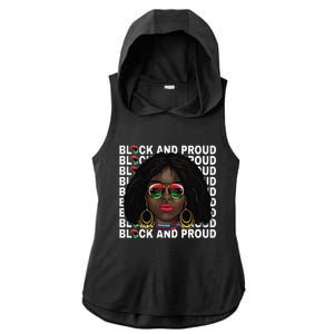 Black and Proud Melanin Black History Juneteenth 1865 Ladies PosiCharge Tri-Blend Wicking Draft Hoodie Tank