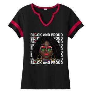 Black and Proud Melanin Black History Juneteenth 1865 Ladies Halftime Notch Neck Tee