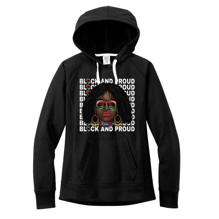 Black and Proud Melanin Black History Juneteenth 1865 Women's Fleece Hoodie