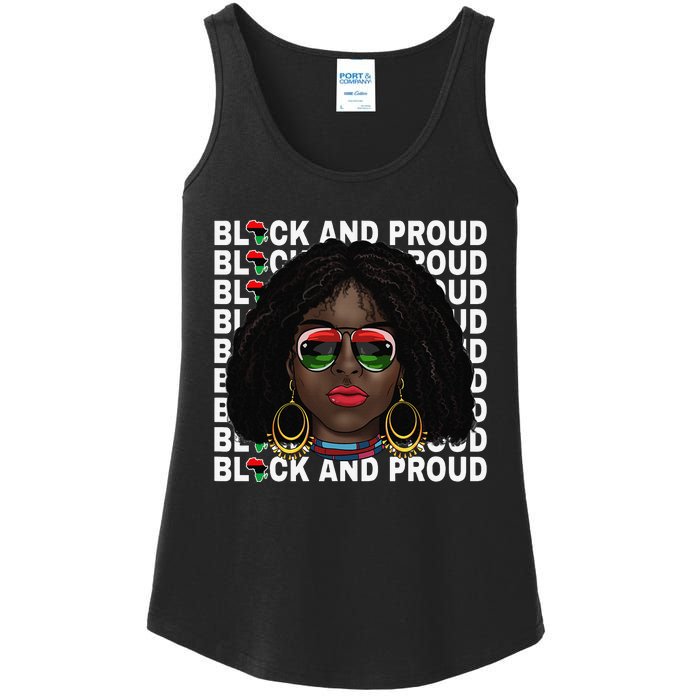 Black and Proud Melanin Black History Juneteenth 1865 Ladies Essential Tank