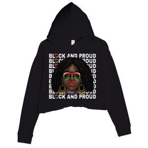 Black and Proud Melanin Black History Juneteenth 1865 Crop Fleece Hoodie