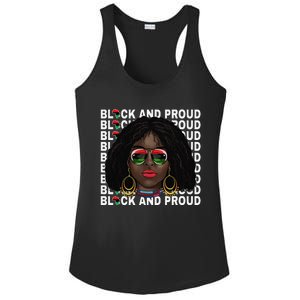 Black and Proud Melanin Black History Juneteenth 1865 Ladies PosiCharge Competitor Racerback Tank