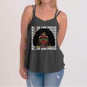 Black and Proud Melanin Black History Juneteenth 1865 Women's Strappy Tank