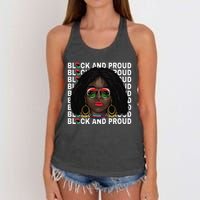 Black and Proud Melanin Black History Juneteenth 1865 Women's Knotted Racerback Tank