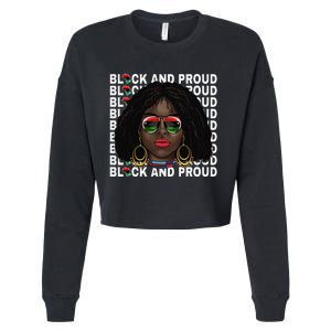 Black and Proud Melanin Black History Juneteenth 1865 Cropped Pullover Crew