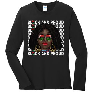 Black and Proud Melanin Black History Juneteenth 1865 Ladies Long Sleeve Shirt