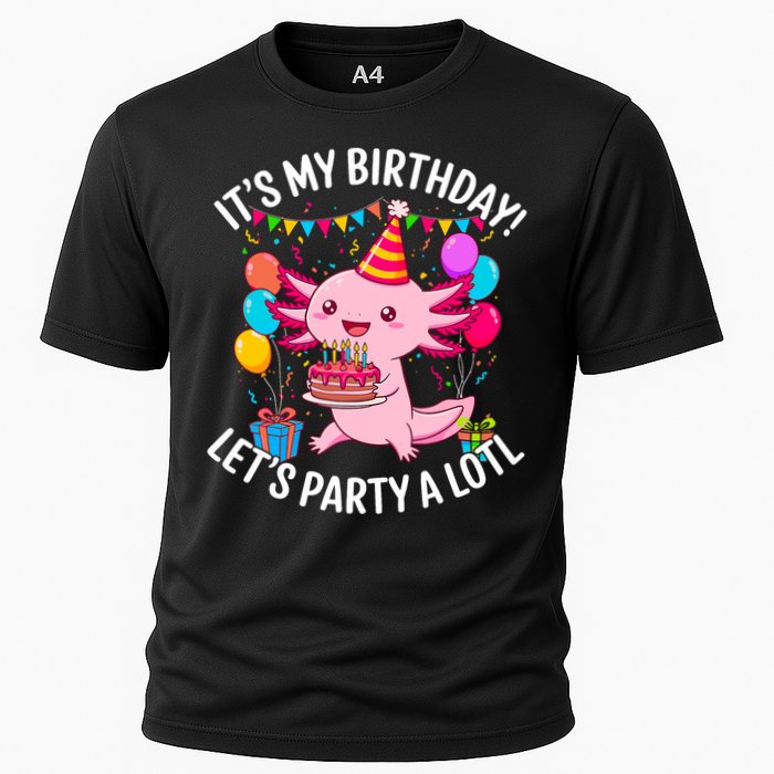 Birthday Axolotl Party Kawaii Axolotl  Cooling Performance Crew T-Shirt