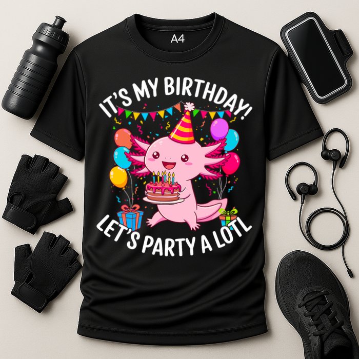 Birthday Axolotl Party Kawaii Axolotl  Cooling Performance Crew T-Shirt