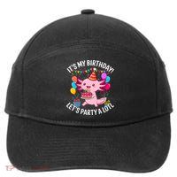 Birthday Axolotl Party Kawaii Axolotl  7-Panel Snapback Hat