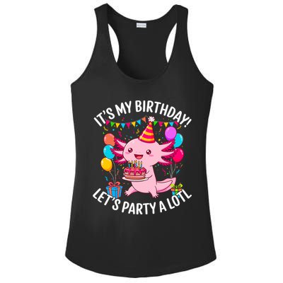 Birthday Axolotl Party Kawaii Axolotl  Ladies PosiCharge Competitor Racerback Tank