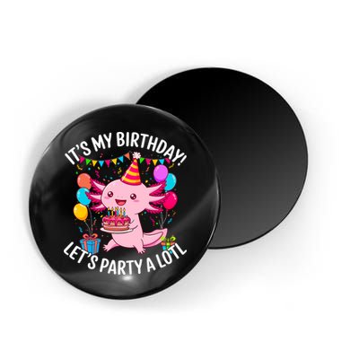 Birthday Axolotl Party Kawaii Axolotl  Magnet