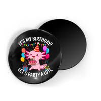 Birthday Axolotl Party Kawaii Axolotl  Magnet
