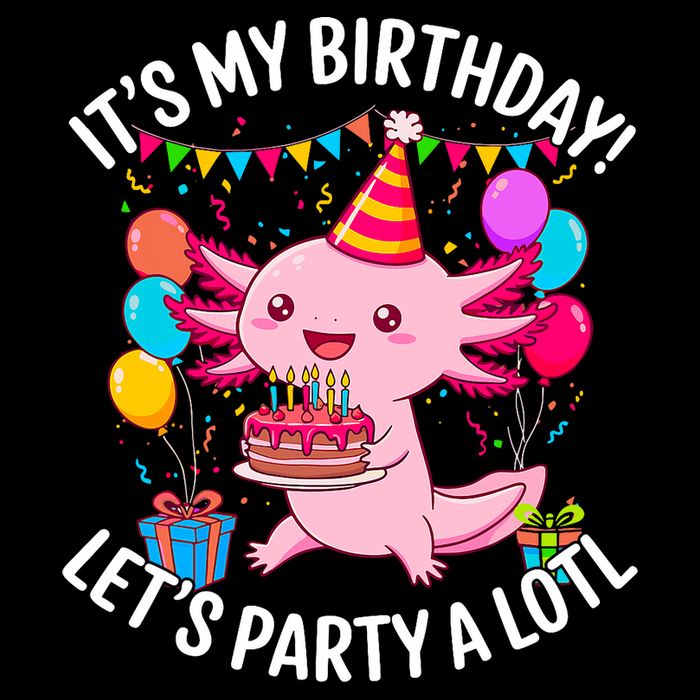 Birthday Axolotl Party Kawaii Axolotl  Magnet