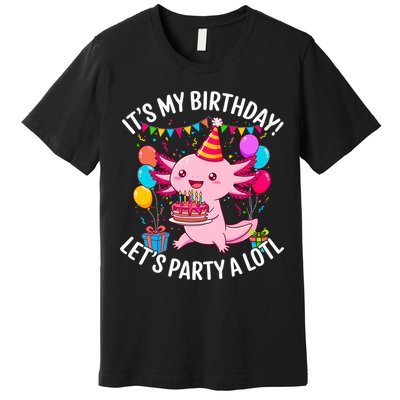 Birthday Axolotl Party Kawaii Axolotl  Premium T-Shirt