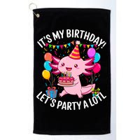 Birthday Axolotl Party Kawaii Axolotl  Golf Towel