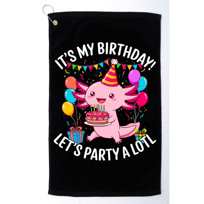 Birthday Axolotl Party Kawaii Axolotl  Golf Towel