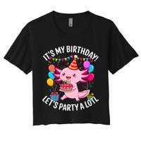 Birthday Axolotl Party Kawaii Axolotl  Women's Crop Top Tee
