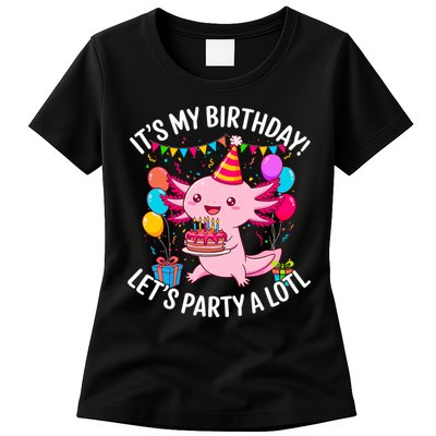 Birthday Axolotl Party Kawaii Axolotl  Womens T-Shirt