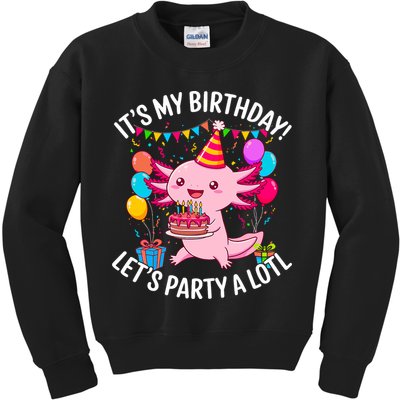 Birthday Axolotl Party Kawaii Axolotl  Kids Sweatshirt