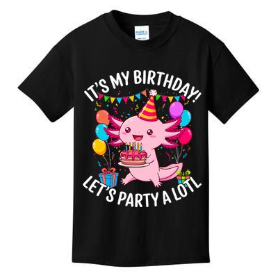 Birthday Axolotl Party Kawaii Axolotl  Kids T-Shirt