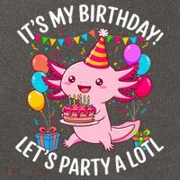 Birthday Axolotl Party Kawaii Axolotl  Cotton Canvas Backpack