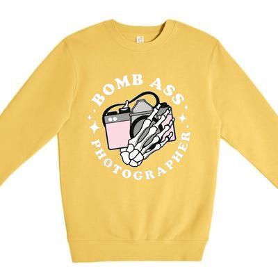 Bomb Ass Photographer Groovy Premium Crewneck Sweatshirt