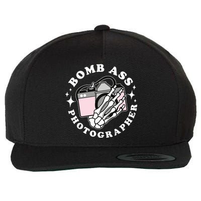 Bomb Ass Photographer Groovy Wool Snapback Cap