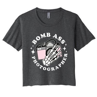 Bomb Ass Photographer Groovy Women's Crop Top Tee