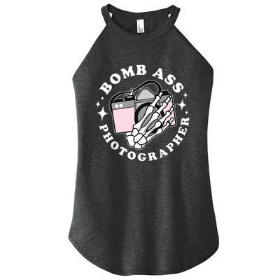 Bomb Ass Photographer Groovy Women’s Perfect Tri Rocker Tank