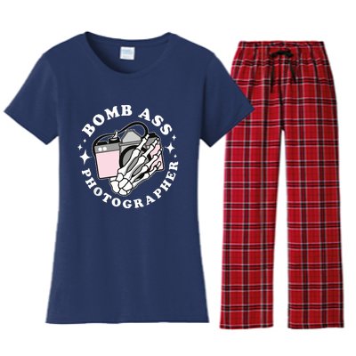 Bomb Ass Photographer Groovy Women's Flannel Pajama Set