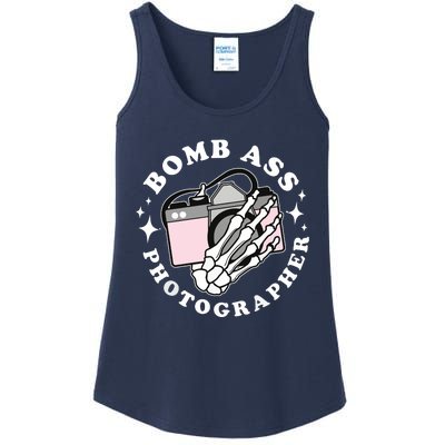 Bomb Ass Photographer Groovy Ladies Essential Tank