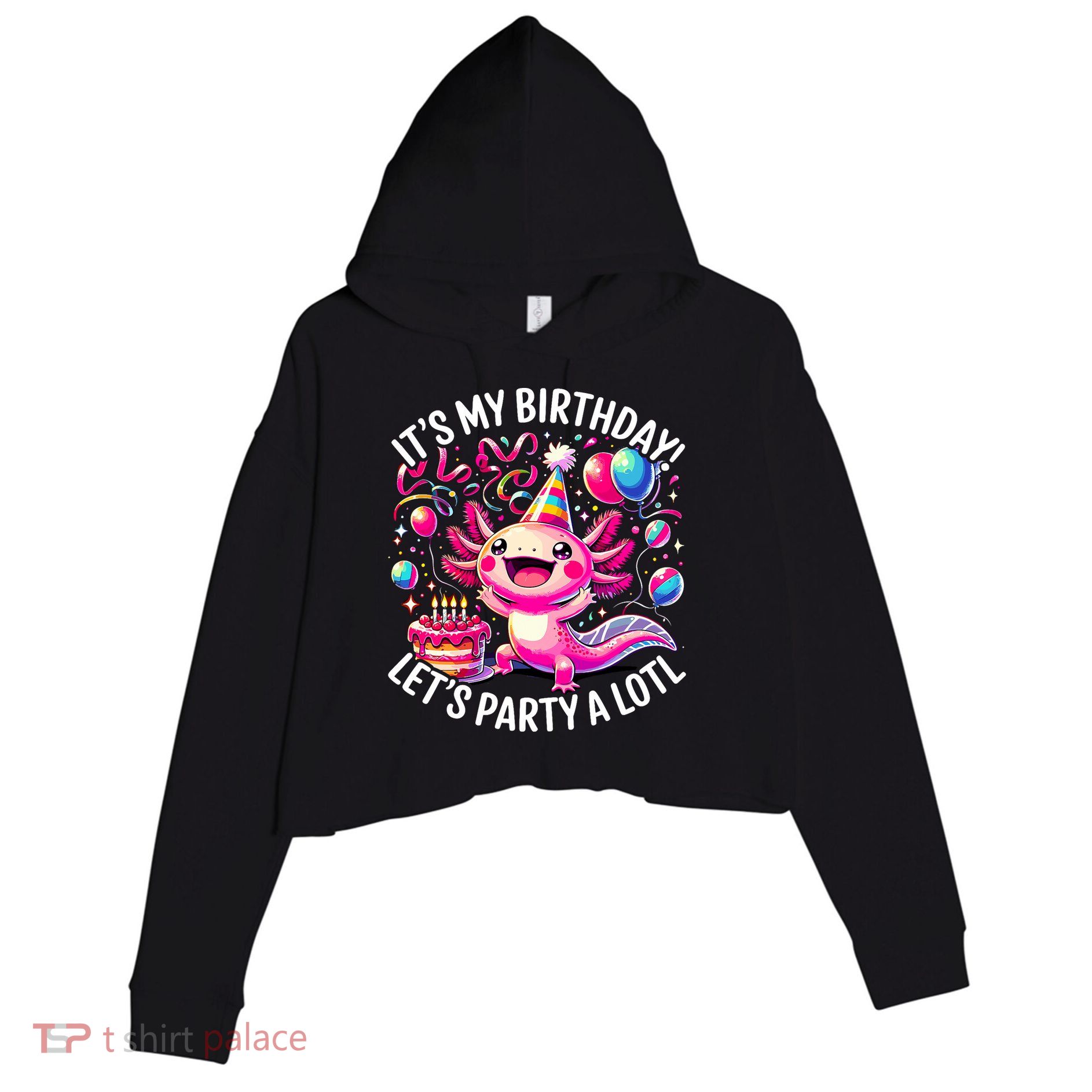 Birthday Axolotl PartyBirthday Axolotl Party  Crop Fleece Hoodie