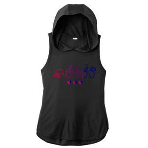 Bisexual ASL Pride Bi Sign Langauge Bisexuality Outfit Ladies PosiCharge Tri-Blend Wicking Draft Hoodie Tank