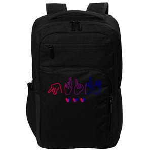 Bisexual ASL Pride Bi Sign Langauge Bisexuality Outfit Impact Tech Backpack