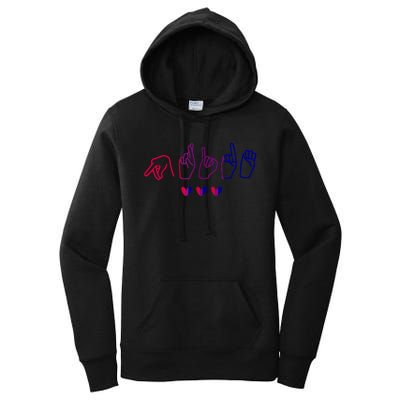 Bisexual ASL Pride Bi Sign Langauge Bisexuality Outfit Women's Pullover Hoodie