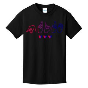 Bisexual ASL Pride Bi Sign Langauge Bisexuality Outfit Kids T-Shirt