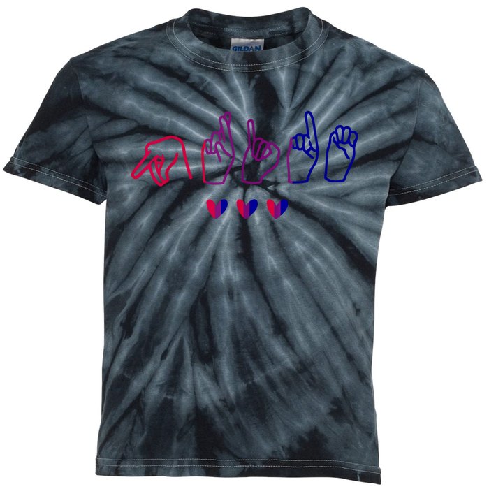 Bisexual ASL Pride Bi Sign Langauge Bisexuality Outfit Kids Tie-Dye T-Shirt