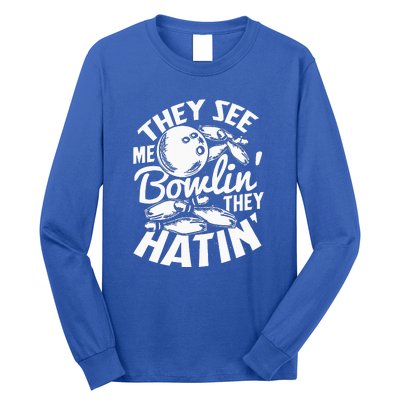 Bowling Alley Pins Spare Strike Long Sleeve Shirt