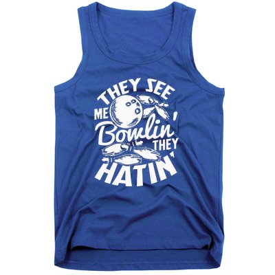 Bowling Alley Pins Spare Strike Tank Top