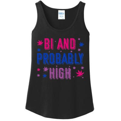 Bi And Probably High Bisexual Pothead Weed Weed Lovers Gift Ladies Essential Tank