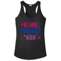 Bi And Probably High Bisexual Pothead Weed Weed Lovers Gift Ladies PosiCharge Competitor Racerback Tank