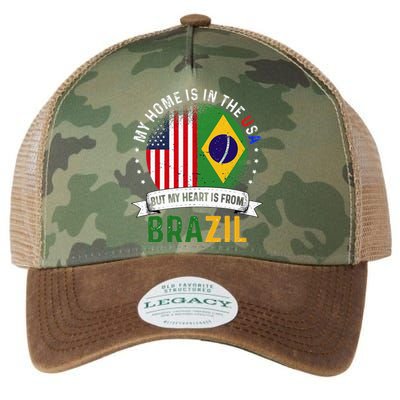 Brazilian American Patriot Heart is from Brazil Flag Legacy Tie Dye Trucker Hat