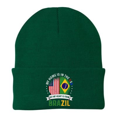 Brazilian American Patriot Heart is from Brazil Flag Knit Cap Winter Beanie