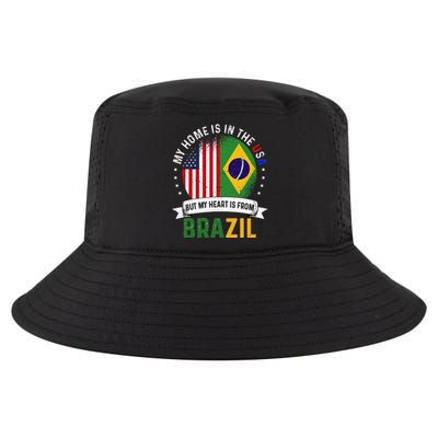 Brazilian American Patriot Heart is from Brazil Flag Cool Comfort Performance Bucket Hat