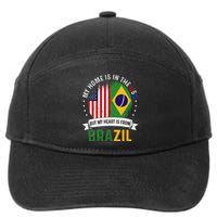 Brazilian American Patriot Heart is from Brazil Flag 7-Panel Snapback Hat