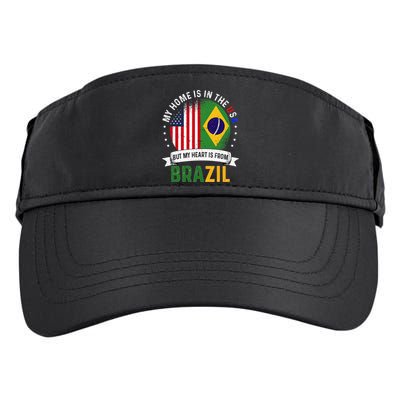 Brazilian American Patriot Heart is from Brazil Flag Adult Drive Performance Visor