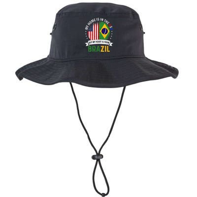 Brazilian American Patriot Heart is from Brazil Flag Legacy Cool Fit Booney Bucket Hat