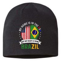 Brazilian American Patriot Heart is from Brazil Flag Sustainable Beanie