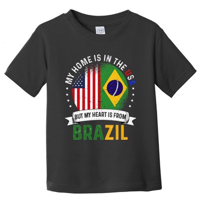 Brazilian American Patriot Heart is from Brazil Flag Toddler T-Shirt